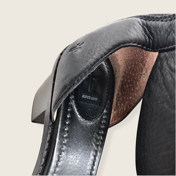 Frye Black Leather Brielle Chic Ankle Sandal Heels - Picture 10 of 16